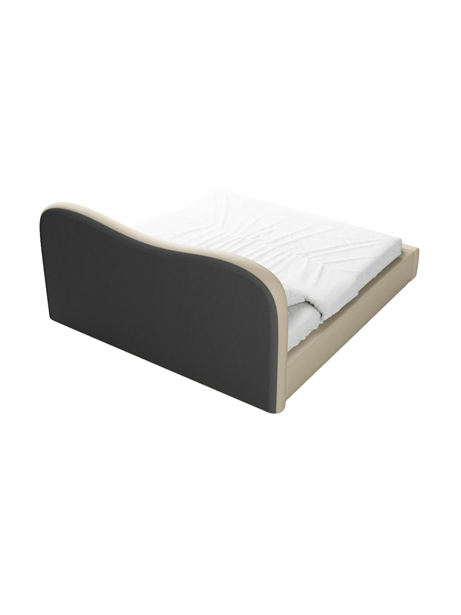 
Design Polsterbett „Yakamoz“ mit Ablagefach, Webstoff Beige - 140 x 200 cm