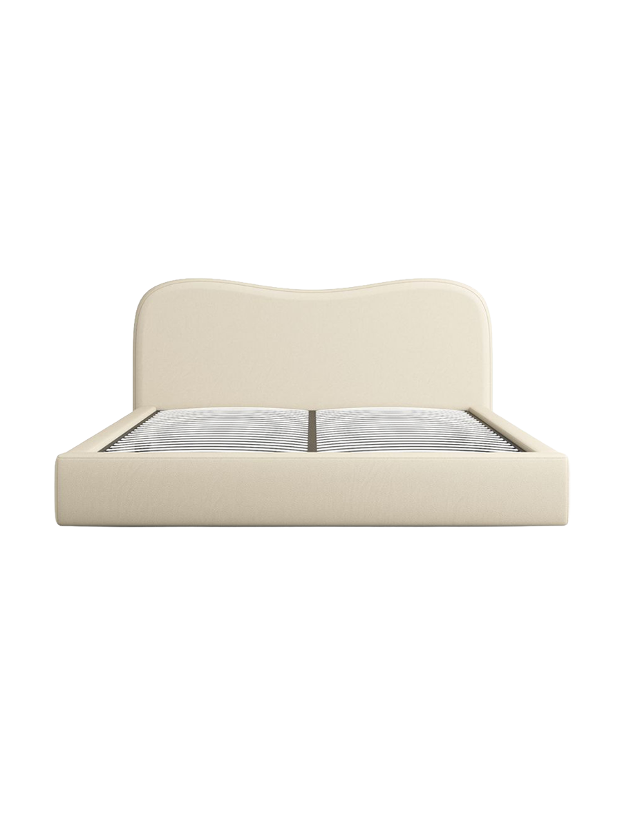 
Design Polsterbett „Yakamoz“ mit Ablagefach, Webstoff Beige - 140 x 200 cm