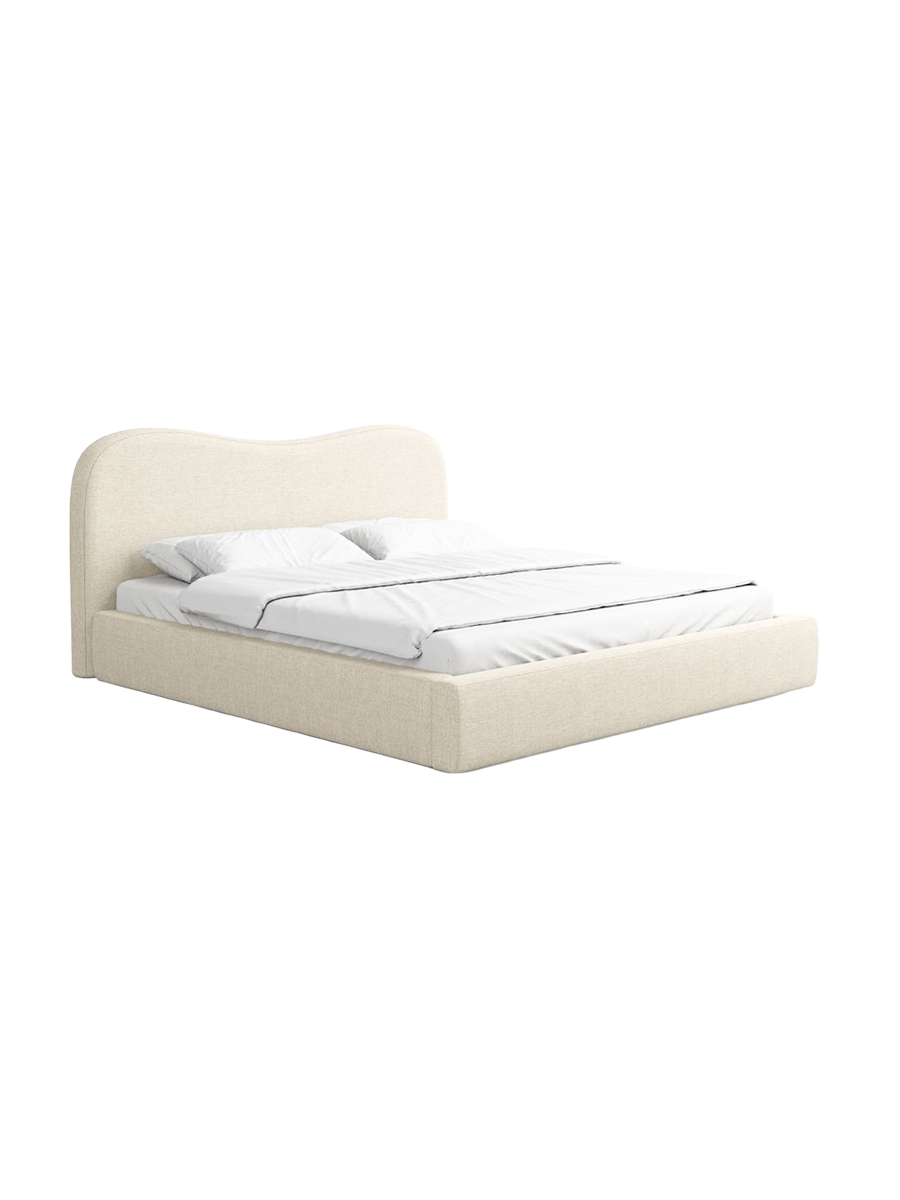 
Design Polsterbett „Yakamoz“ mit Ablagefach, Webstoff Cream - 140 x 200 cm