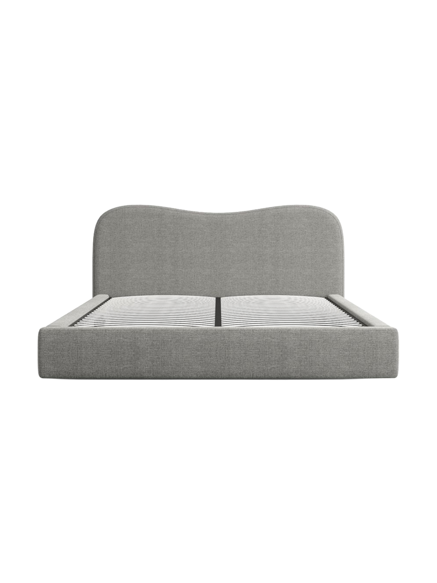 
Design Polsterbett „Yakamoz“ mit Ablagefach, Webstoff Grau - 140 x 200 cm
