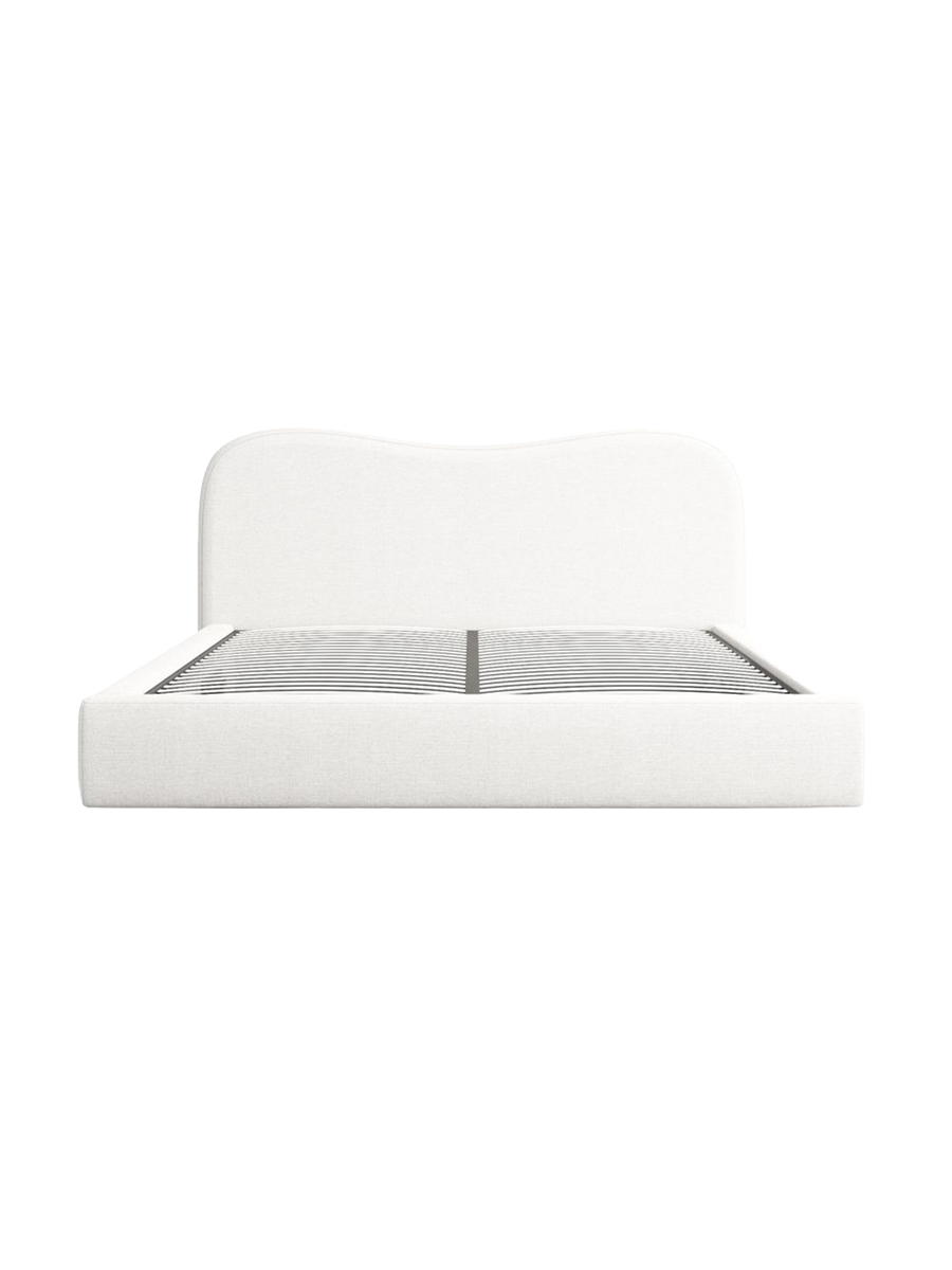 
Design Polsterbett „Yakamoz“ mit Ablagefach, Webstoff Weiss - 140 x 200 cm