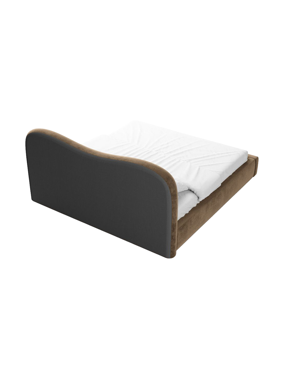 
Design Polsterbett „Yakamoz“ mit Ablagefach, Samt Braun - 140 x 200 cm