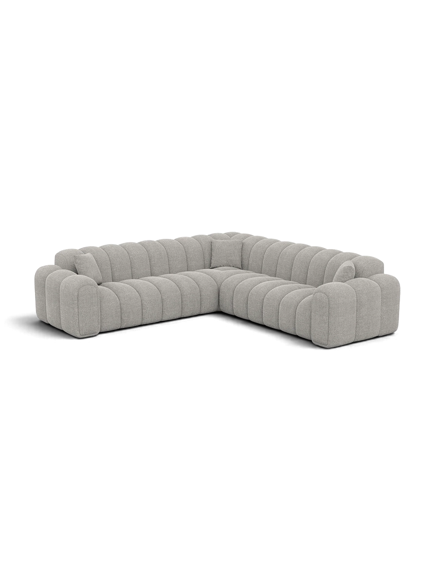 
Canapé d’angle design 5 places en cuir véritable « Casamira » - Cuir véritable Beige