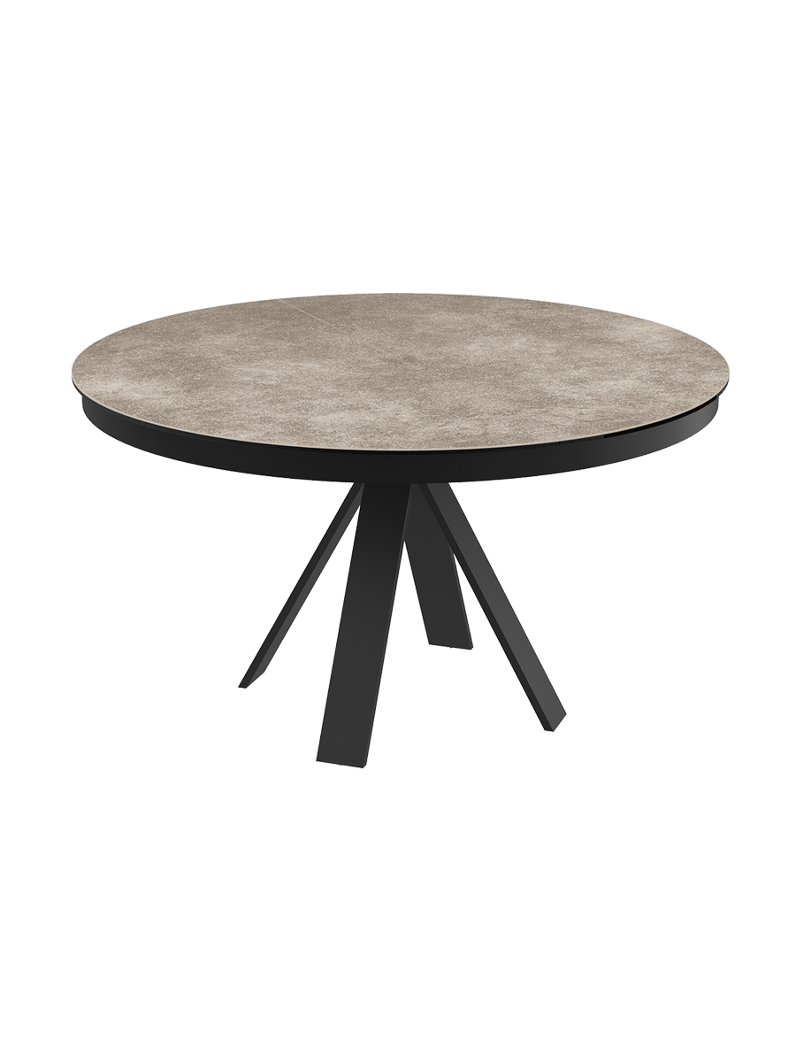 
Ausziehbarer Designer Esstisch „Chanterelle“ 130-180 x 130 cm - Zementgrau
