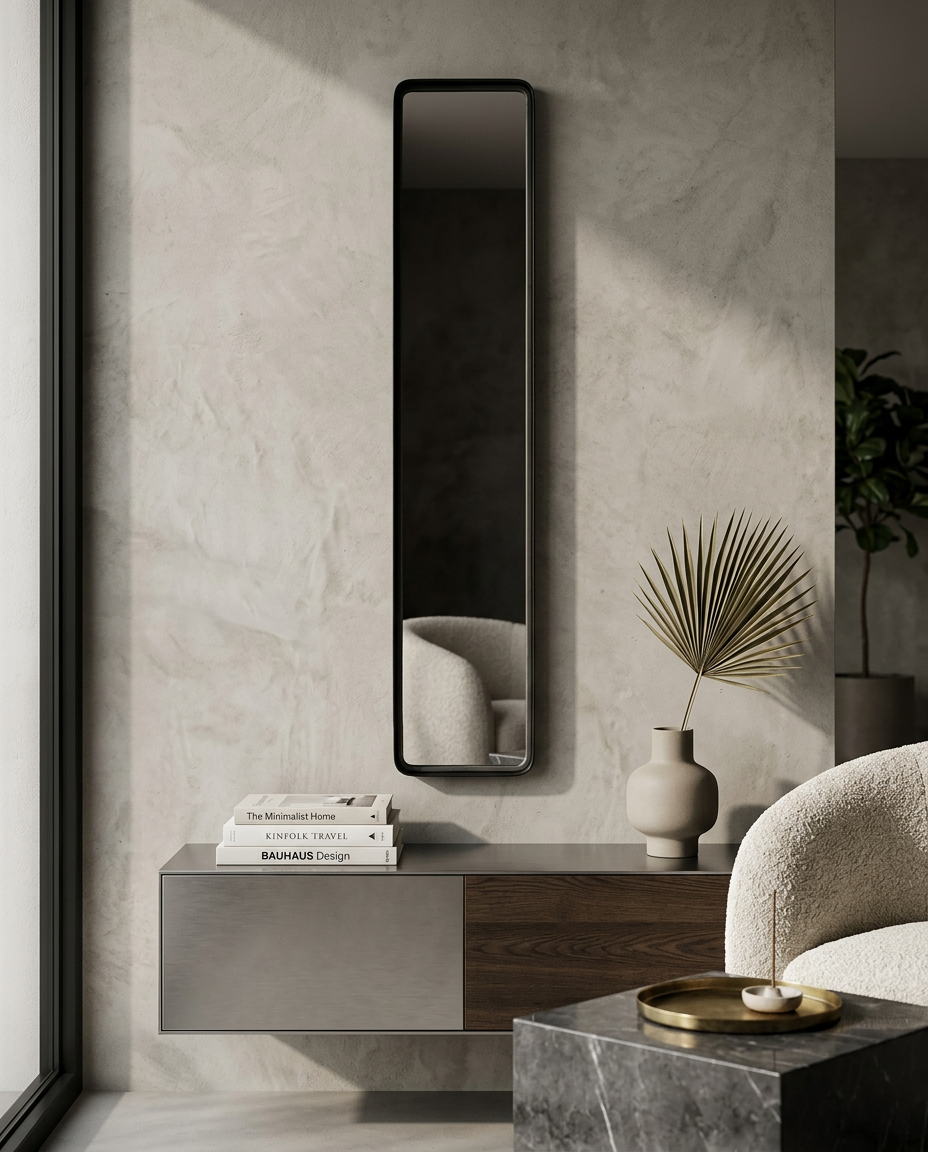 
Specchio da parete di design „Blackbeam“, 120 x 20 cm