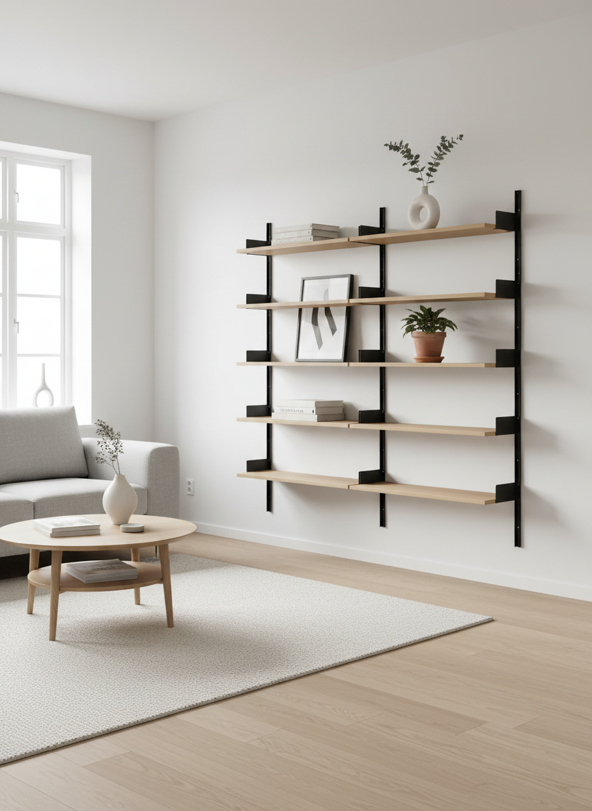 
Étagère murale modulable « New Works Library Shelf 1900 » - Chêne / Noir