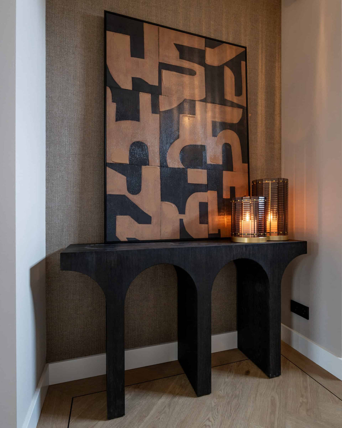 
Grosses Design Wandbild „Cascade“ mit Holzrahmen, 140 x 100 cm