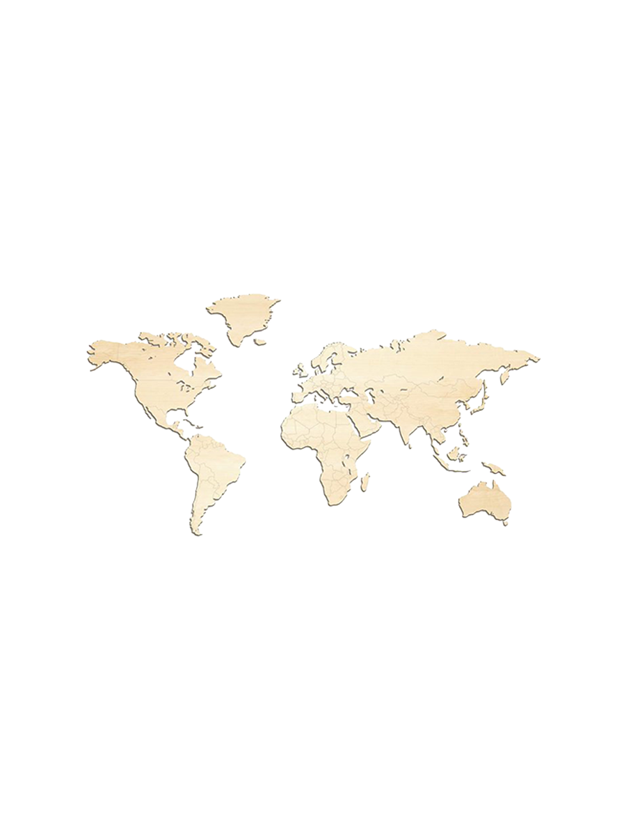 
Design Wall Object "Wooden World Map" - 150 x 75 cm / Maple wood