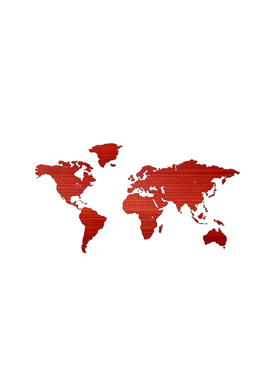 
Design Wall Object "Wooden World Map" - 150 x 75 cm / Padauk wood