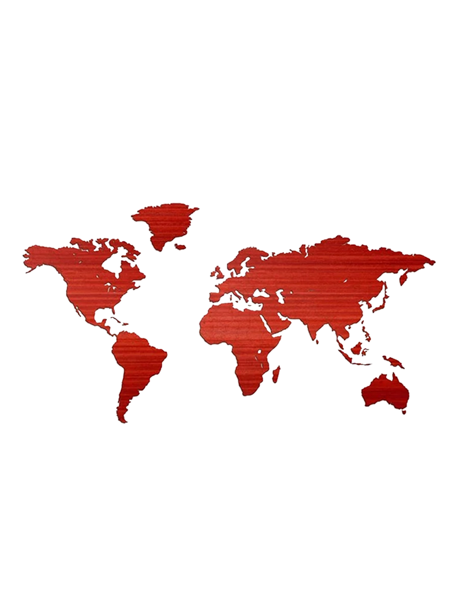 
Design Wall Object "Wooden World Map" - 216 x 108 cm / Padauk wood