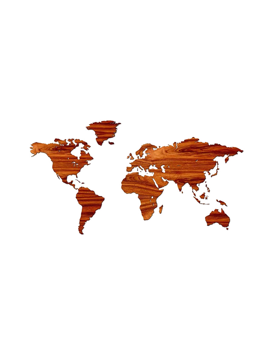 
Design Wall Object "Wooden World Map" - 150 x 75 cm / Rosewood