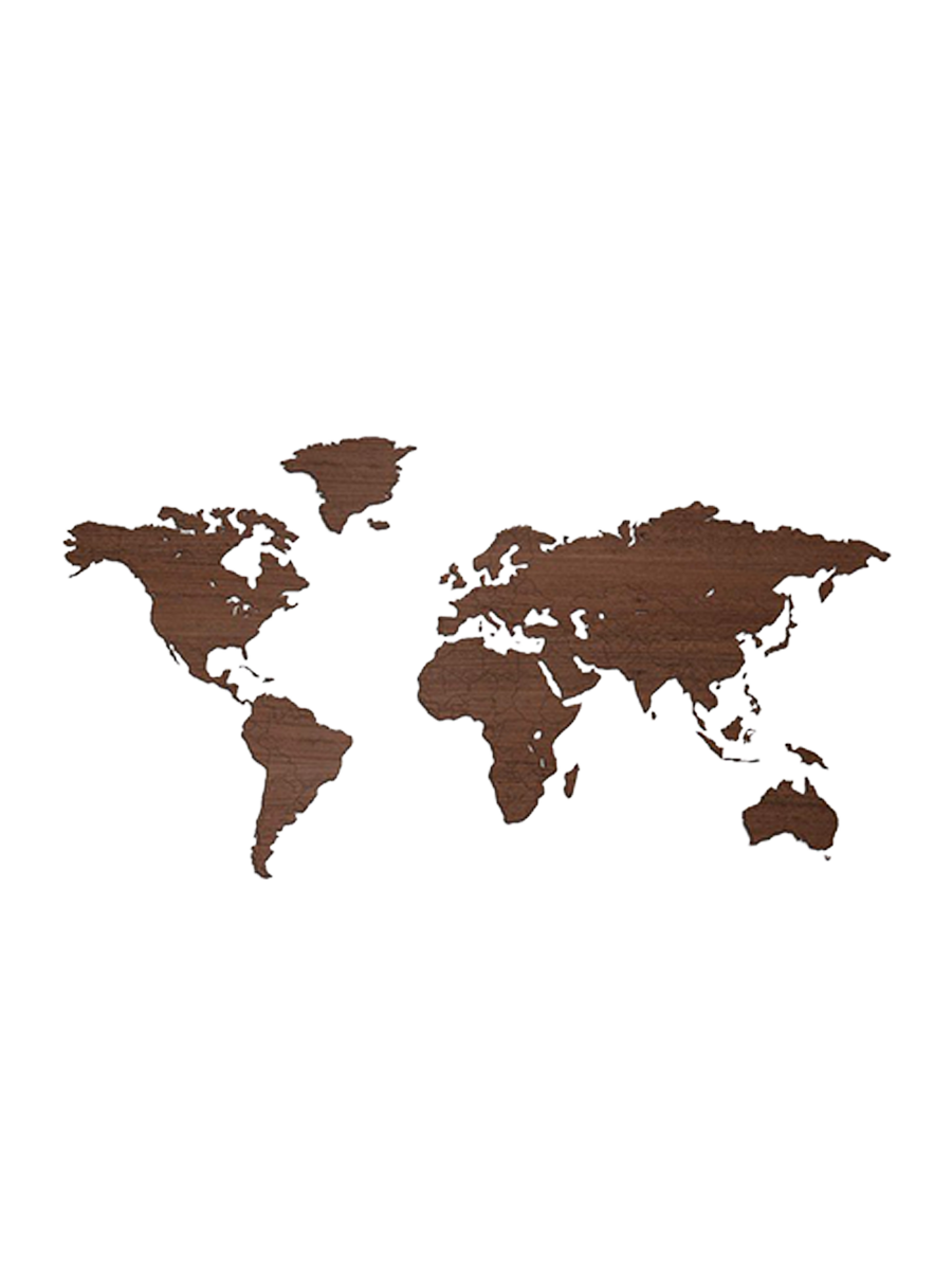 
Design Wall Object "Wooden World Map" - 216 x 108 cm / Wenge wood