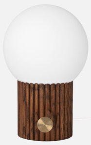 Design Tischlampe „Hubble“ Ø 15/ H 23.5 cm - Nussbaum