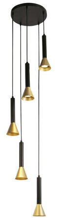 Dimmable design pendant lamp "Signal" 5-flame