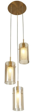 Dimmable pendant light "Duo" 3-light, amber