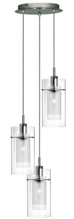 Dimmable pendant light "Duo" 3-light, clear