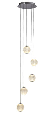 LED Design Pendellampe „Allure II“ 5-flammig - Silber