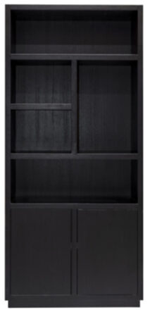 Design shelf "Oakura" black stained oak, 220 x 100 cm