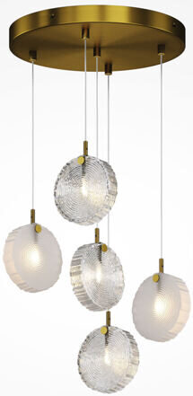 Design pendant lamp "Frozen", 5-light