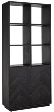 Solid Wood Cabinet Blackbone Brass 220 x 100 cm