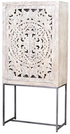 Handcrafted, solid display cabinet "Mykonos" 176 x 82 cm