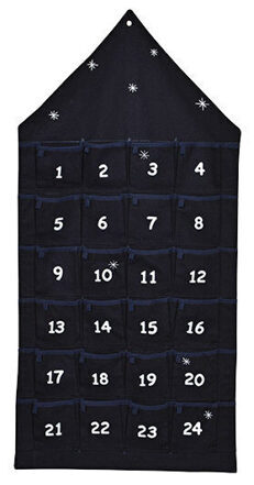 Advent calendar "House" 48 x 96 cm - Black