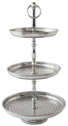 Elegante Etagere „Orient Silber“ Ø 25 / H 48 cm, dreistufig