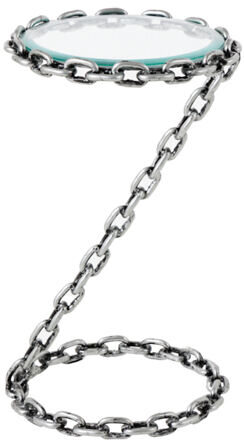 Chain" side table Ø 33 / H 55 cm - silver