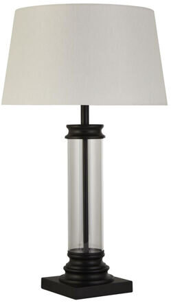 Grosse, elegante Design Tischlampe „Pedestal“ Ø 37/ 63 cm, Schwarz