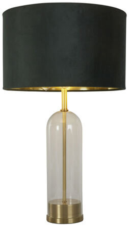 Elegante Design Tischlampe „Oxford“, Grün/Gold