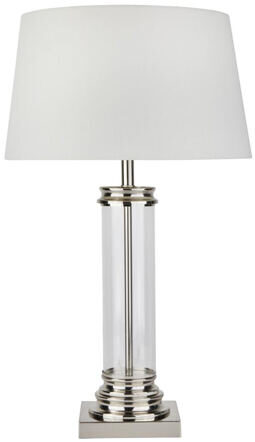 Grosse, elegante Design Tischlampe „Pedestal“ Ø 37/ 63 cm, Silber