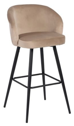 Design Bar Chair "Weave" with Velvet Cover - Taupe