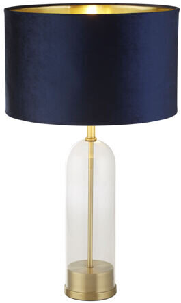 Elegante Design Tischlampe „Oxford“, Königsblau/Gold