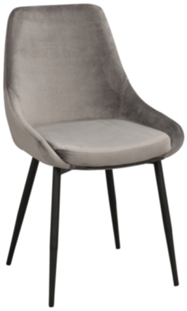 Velvet chair "Sina" - Grey