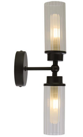 Dimmbare Design Wand- und Badlampe „Imperial“ 2-flammig, Schwarz