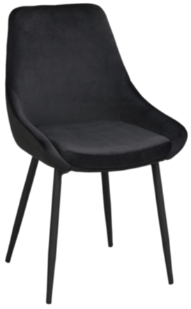 Velvet chair "Sina" - Black