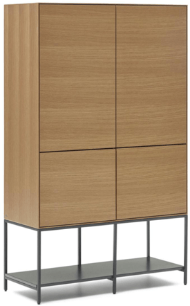 Design Highboard „Valencia“ 97.5 x 160 cm - Eiche/Schwarz