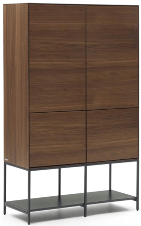 Design Highboard „Valencia“ 97.5 x 160 cm - Nussbaum/Schwarz