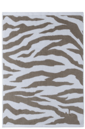 Towel "Zebra" 100% organic cotton 50 x 70 cm - Dark Beige/White