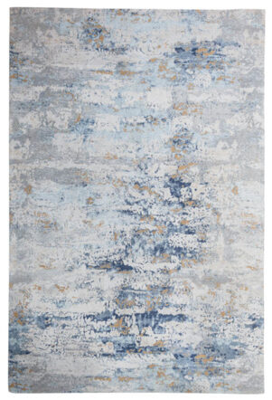 Design-Teppich aus Baumwolle „Abstrakt“ 350 x 240 cm - Grau/Blau