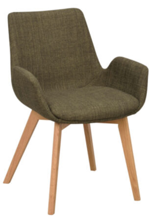 Design chair "Drimsdale" with armrests and sustainable oak wood - Green / Natural Oak