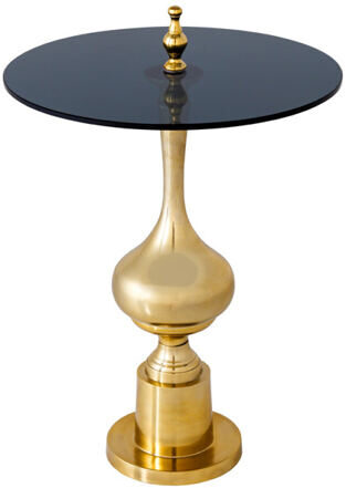 Abstractis" side table Ø 44 / H 65 cm - gold/black