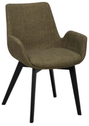 Design chair "Drimsdale" with armrests and sustainable oak wood - Green / Oak Black