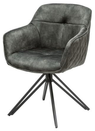 Swivel design chair "Euphoria" - velvet dark green