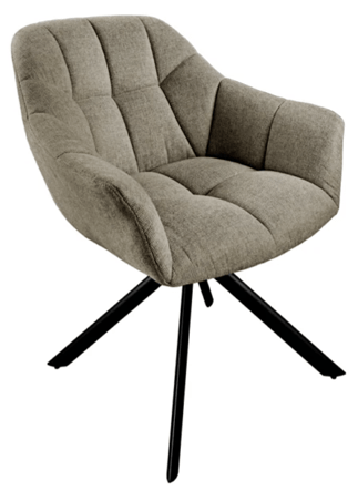 Swivel design chair "Papillo" - textured fabric taupe