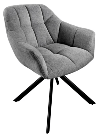 Swivel design chair "Papillo" - textured fabric dark gray