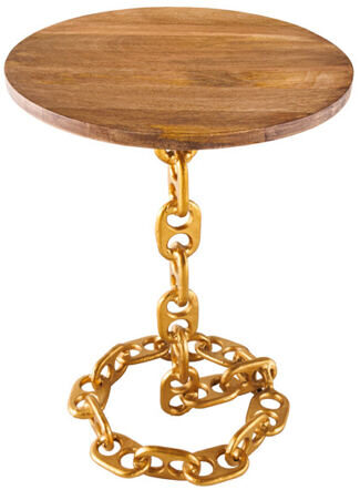 Chain" side table Ø 38 / H 54 cm - Gold