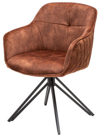 Swivel design chair "Euphoria" - velvet brown