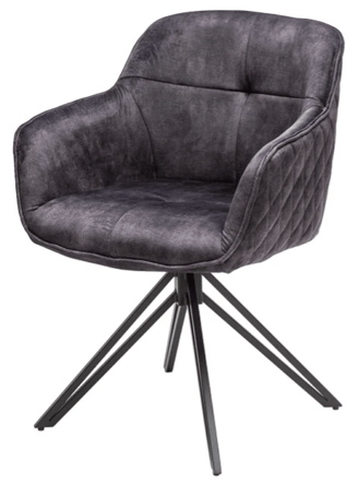 Swivel design chair "Euphoria" - velvet dark gray