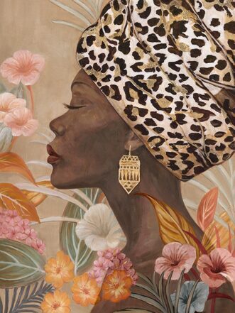 Hand painted "African beauty" 90 x 120 cm